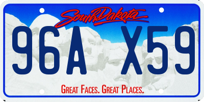 SD license plate 96AX59