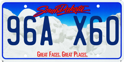 SD license plate 96AX60