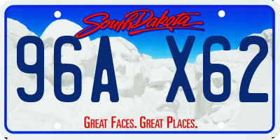 SD license plate 96AX62