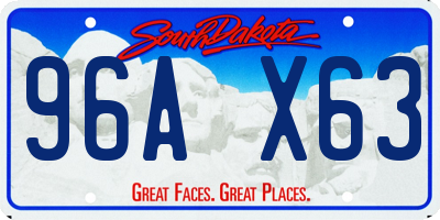 SD license plate 96AX63