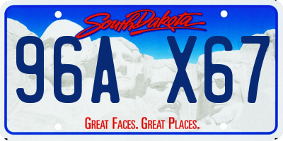 SD license plate 96AX67