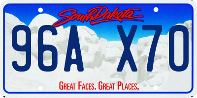 SD license plate 96AX70