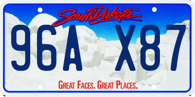 SD license plate 96AX87
