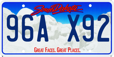 SD license plate 96AX92