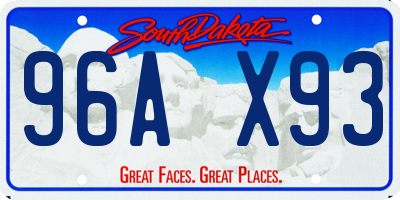 SD license plate 96AX93