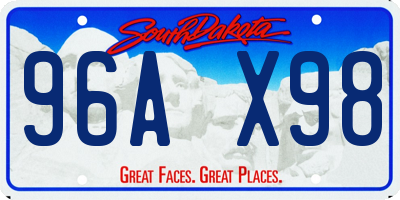 SD license plate 96AX98