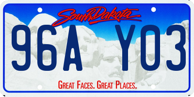 SD license plate 96AY03