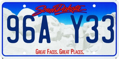 SD license plate 96AY33