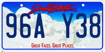 SD license plate 96AY38