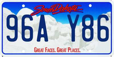 SD license plate 96AY86
