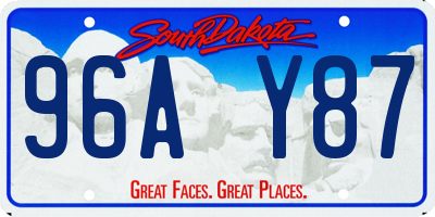SD license plate 96AY87