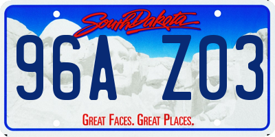 SD license plate 96AZ03