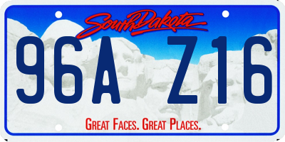 SD license plate 96AZ16