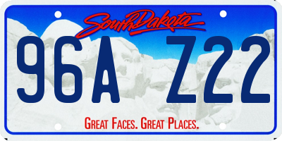 SD license plate 96AZ22