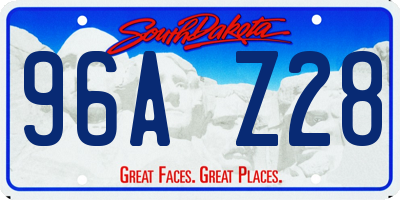 SD license plate 96AZ28