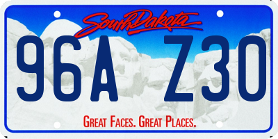 SD license plate 96AZ30