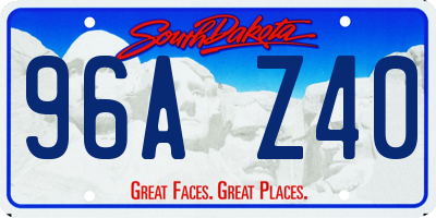 SD license plate 96AZ40