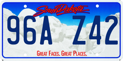 SD license plate 96AZ42