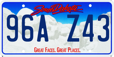 SD license plate 96AZ43