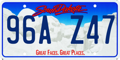 SD license plate 96AZ47
