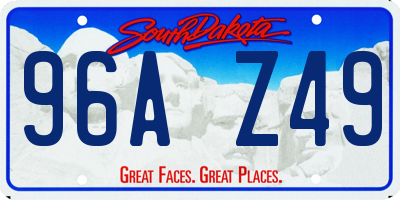 SD license plate 96AZ49