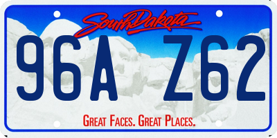 SD license plate 96AZ62