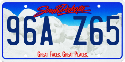 SD license plate 96AZ65