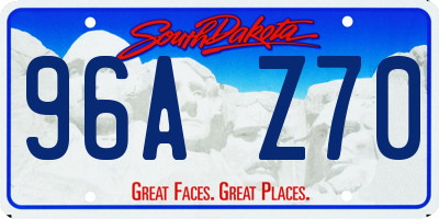 SD license plate 96AZ70