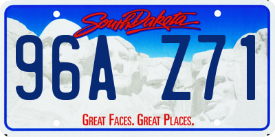 SD license plate 96AZ71