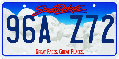 SD license plate 96AZ72