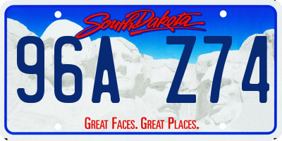 SD license plate 96AZ74