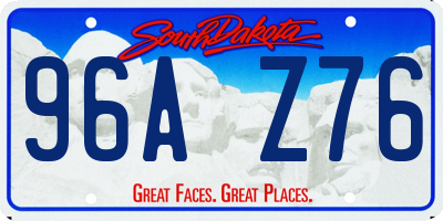 SD license plate 96AZ76