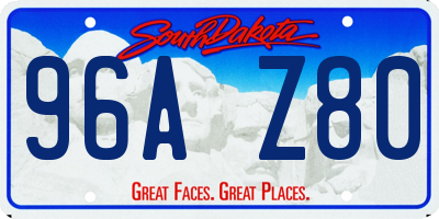 SD license plate 96AZ80