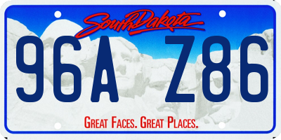 SD license plate 96AZ86