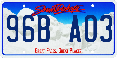 SD license plate 96BA03