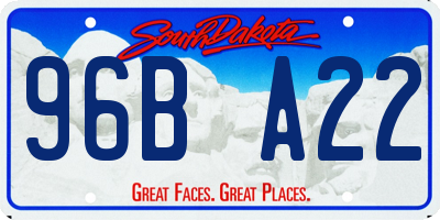 SD license plate 96BA22