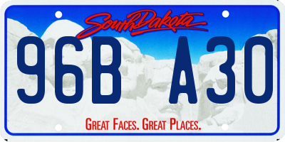 SD license plate 96BA30