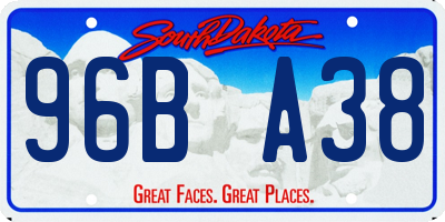 SD license plate 96BA38