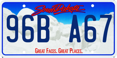SD license plate 96BA67
