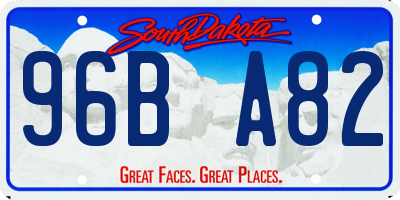 SD license plate 96BA82