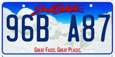 SD license plate 96BA87