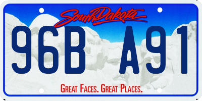 SD license plate 96BA91