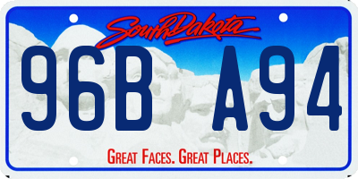 SD license plate 96BA94