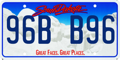 SD license plate 96BB96