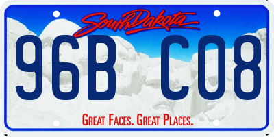 SD license plate 96BC08