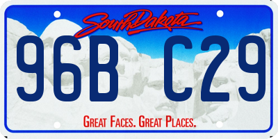 SD license plate 96BC29
