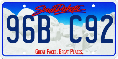 SD license plate 96BC92