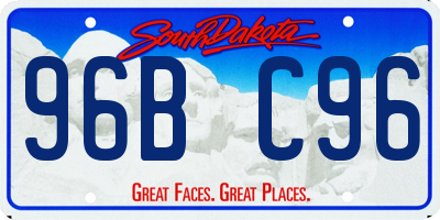 SD license plate 96BC96