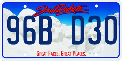 SD license plate 96BD30