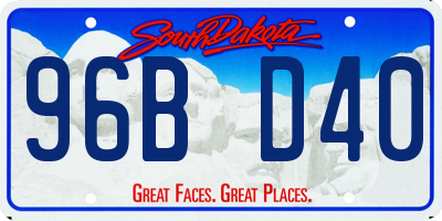 SD license plate 96BD40